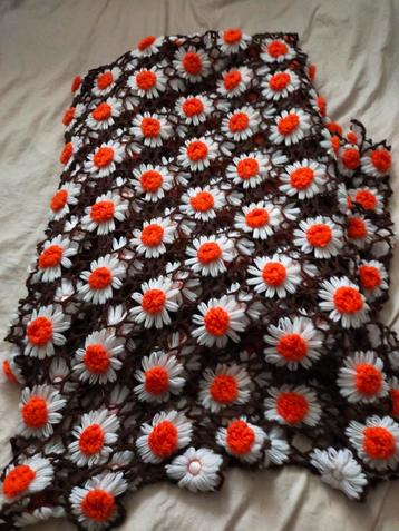 Prachtige vintage retro sprei bedsprei Margrietjes daisy's beschikbaar voor biedingen