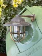 Antieke zwaar koperen scheepslamp, Tuin en Terras, Buitenverlichting, Ophalen, Overige materialen, Gebruikt, Wandlamp