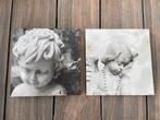 Twee canvas schilderijtjes, Huis en Inrichting, Woonaccessoires | Schilderijen, Tekeningen en Foto's, Minder dan 50 cm, Overige typen