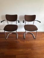 Gebr de wit 3011 gispen buisframe stoelen retro dutch design, Twee, Gebruikt, Metaal, Retro vintage dutch design