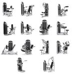 Set van 17 Matrix apparaten, Ophalen, Benen, Gebruikt, Krachtstation