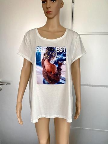 F665 Nieuw:  Esqualo mt 44=L top t-shirt wit blouse beschikbaar voor biedingen