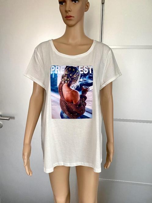 F665 Nieuw:  Esqualo mt 44=L top t-shirt wit blouse, Kleding | Dames, Tops, Nieuw, Maat 42/44 (L), Wit, Korte mouw, Ophalen of Verzenden