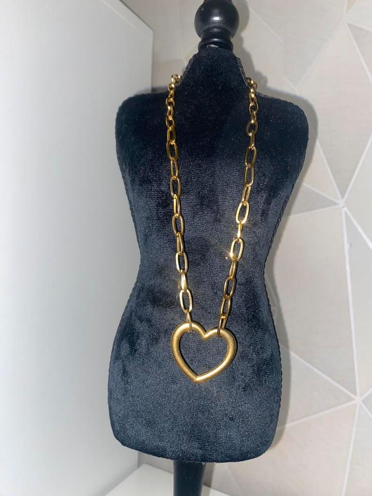 Stainless steel goudkleurige ketting met grove schakels, Sieraden, Tassen en Uiterlijk, Kettingen, Nieuw, Goud, Goud, Verzenden