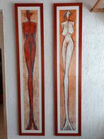 2x wissellijst met Ets/poster Man-Vrouw, elk 30x145cm, d=3cm, Ophalen