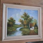 Schilderij olieverf landschap kleinkunst Ed van Loo, Antiek en Kunst, Kunst | Schilderijen | Klassiek, Ophalen of Verzenden