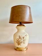Vintage lamp, glas met goudkleurige beschildering, Hollywood regency, Ophalen of Verzenden, Minder dan 50 cm, Glas