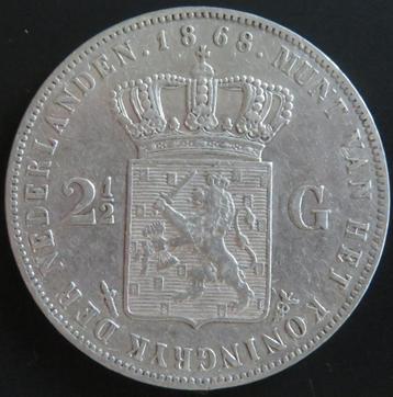 2,5 Gulden 1868 beschikbaar voor biedingen