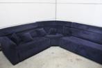 Donker blauwe/Paarse Hoekbank velvet - GEREINIGD!!!, Ophalen, Comfort, Gebruikt, Hoekbank