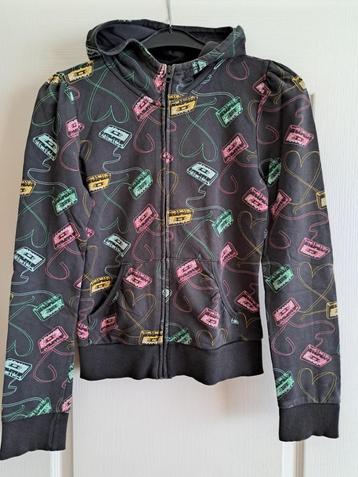 Leuk donker grijs meisjes vest met leuke figuren maat 170 beschikbaar voor biedingen
