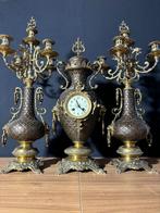 Antieke Franse Bronzen VaasPendule met Kandelaren ca.1880, Ophalen of Verzenden