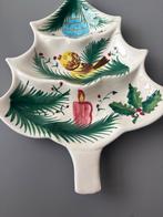 Vintage Kerstbord - Kerstboom Vorm, Gebruikt, Porselein of Keramiek, Schaal, Ophalen of Verzenden