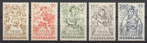 Nederland NVPH nr 544/8 ongebruikt Kinderpostzegels 1949, Postzegels en Munten, Postzegels | Nederland, Postfris, Na 1940, Verzenden