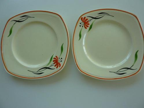 GEZOCHT bij deze gebaksbordjes; de bijpassende gebakschaal, Antiek en Kunst, Curiosa en Brocante, Verzenden