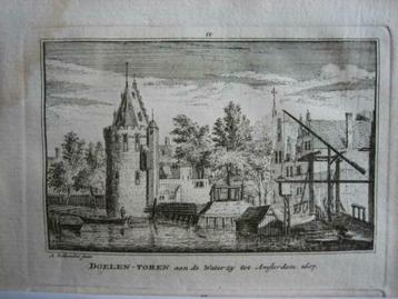 011 / Amsterdam de Doelen Toren Kopergravure 18e Eeuw beschikbaar voor biedingen