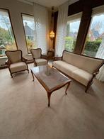 Antieke Louis XV Salonset met Salontafel, Huis en Inrichting, Banken | Complete zithoeken, Ophalen, Gebruikt, Hout, Chippendale-stijl