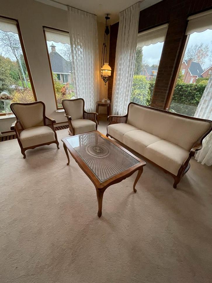 Antieke Louis XV Salonset met Salontafel, Huis en Inrichting, Banken | Complete zithoeken, Gebruikt, Hout, Ophalen