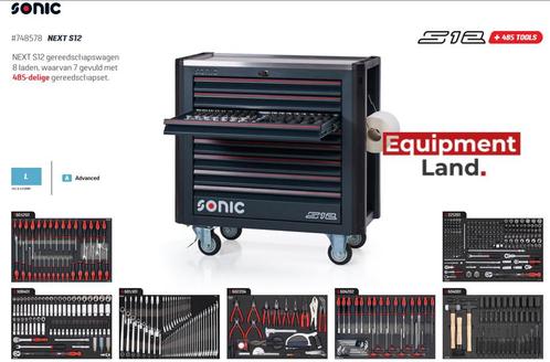 Sonic S12 Next gereedschap wagen kar 748578 485delig nieuw!, Auto diversen, Autogereedschap, Nieuw, Ophalen of Verzenden