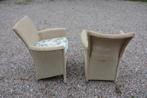 Sierlijke rieten fauteuils, Huis en Inrichting, Fauteuils, Ophalen, Minder dan 75 cm, Modern en toch klassiek, Zo goed als nieuw