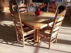 Houten Eettafel met Stoelen, Huis en Inrichting, Tafels | Eettafels, Ophalen, 150 tot 200 cm, Vier personen, Gebruikt