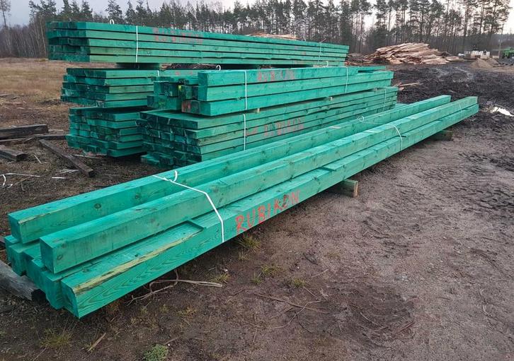 Geïmpregneerd Constructiehout - Balken/Planken, Doe-het-zelf en Verbouw, Hout en Planken, Nieuw, Balk, Grenen, 300 cm of meer
