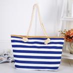 strandtas blauw-wit gestreept met rits, nieuw, Sieraden, Tassen en Uiterlijk, Tassen | Damestassen, Ophalen of Verzenden, Nieuw