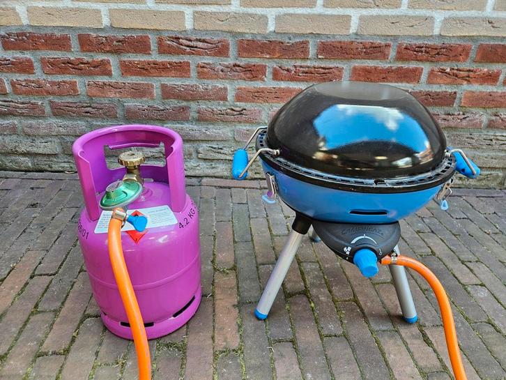 Campingaz Barbecue met Gasfles en Accessoires, Caravans en Kamperen, Camper-accessoires, Zo goed als nieuw, Ophalen of Verzenden