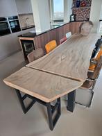 Boomstamtafel met bijzet-tafel - 3 meter!, Huis en Inrichting, Tafels | Eettafels, Ophalen
