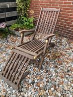 Deckchair houten ligstoel met afneembaar voetengedeelte, Ophalen of Verzenden, Hout