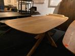 Tafel 240x100 deens ovaal acacia hout matrix poot, Ophalen, 100 tot 150 cm, Vijf personen of meer, Ovaal