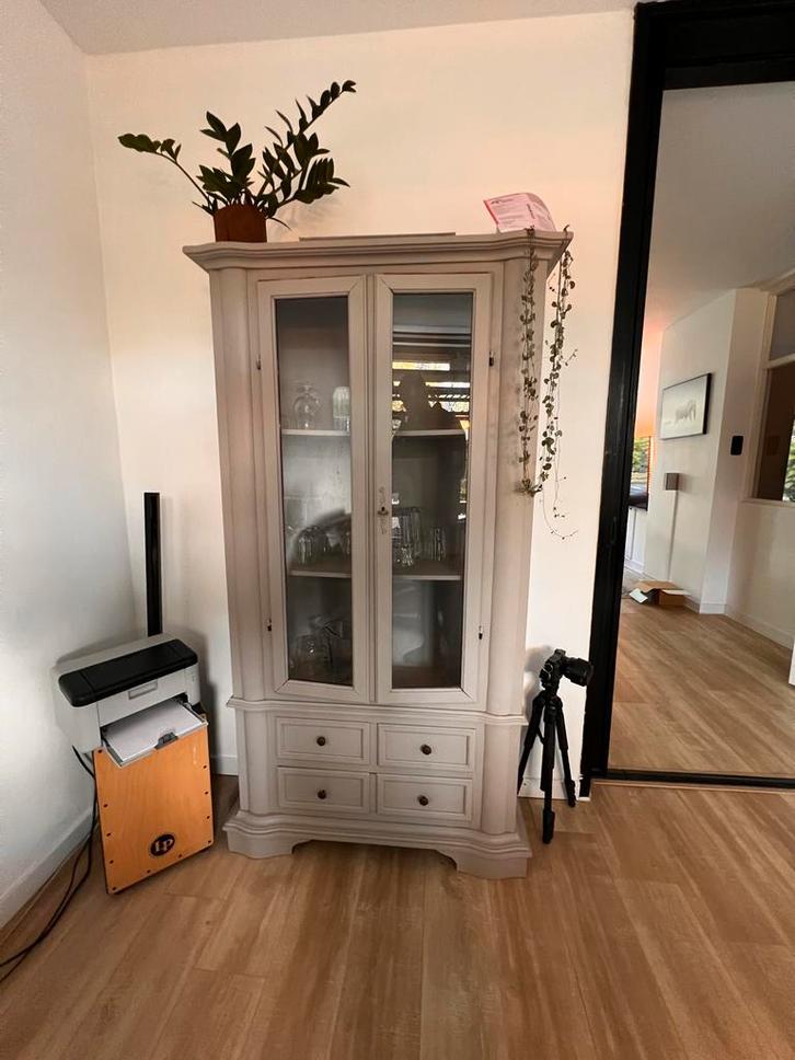 Vitrinekast met lades, Huis en Inrichting, Kasten | Dressoirs, Gebruikt, 50 tot 100 cm, 25 tot 50 cm, Met lade(s), Met deur(en)
