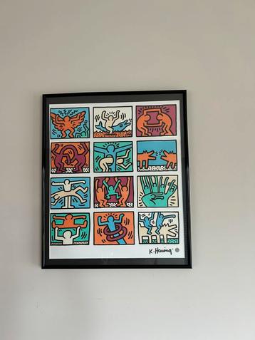 Keith Haring poster in zwarte lijst 61x51 cm beschikbaar voor biedingen