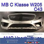 W205 C43 AMG Voorbumper Mercedes C Klasse 2014-2018 z. grijs, Gebruikt, Voor, Mercedes-Benz, Ophalen of Verzenden