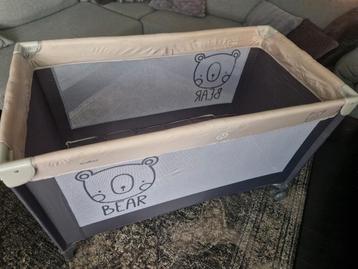 Olmitos BEAR inklapbaar kinderbedje - grijs/beige beschikbaar voor biedingen