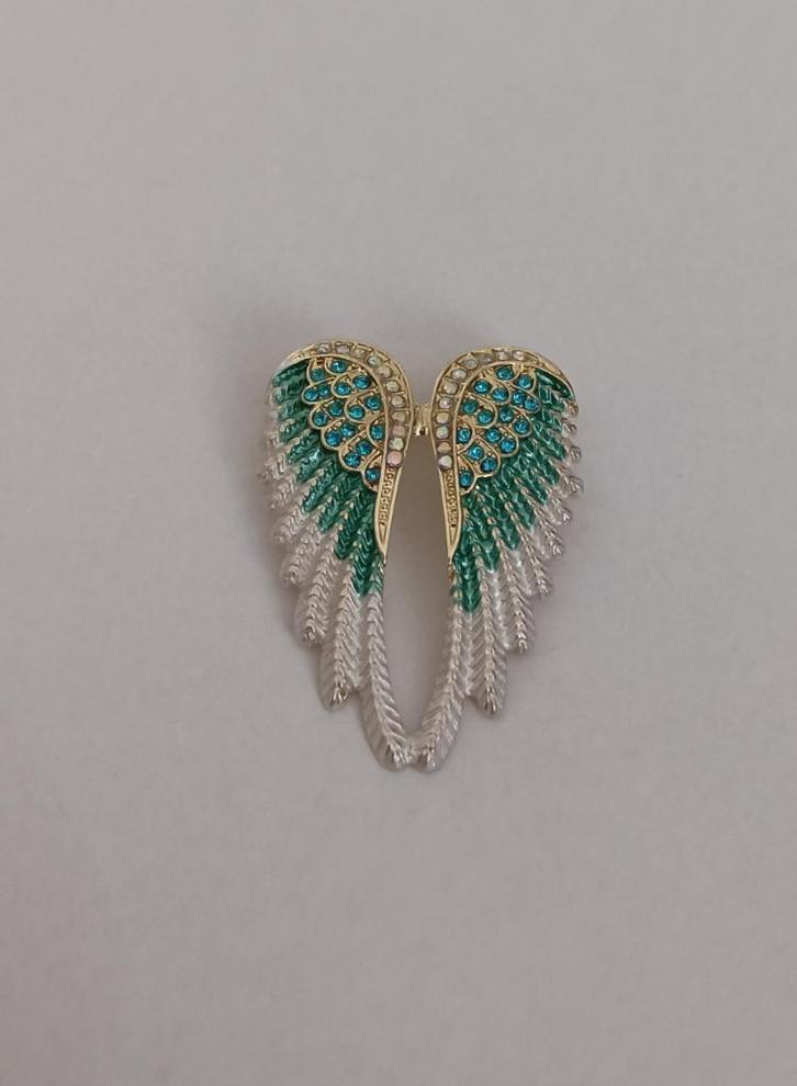 Engelenvleugels broche, Sieraden, Tassen en Uiterlijk, Broches, Nieuw, Overige materialen, Overige kleuren, 4 tot 7 cm, Met strass