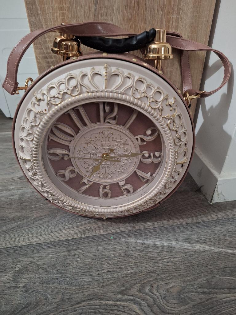Werkende vintage klok tas, Ophalen of Verzenden, Nieuw, Roze, Handtas