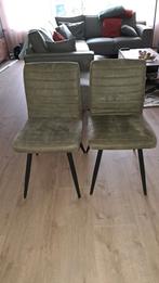 2 olijfgroene mooie stoelen, Twee, Zo goed als nieuw, Ophalen