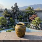 Chinees Aardewerk pot met gesneden bloemen en vogelmotieven,, Antiek en Kunst, Antiek | Keramiek en Aardewerk, Ophalen of Verzenden