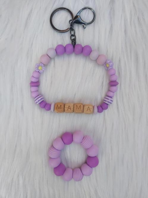 Baby-Mama geschenkset bijtring + gepersonaliseerde sleutelha, Kinderen en Baby's, Kraamcadeaus en Geboorteborden, Nieuw, Kraamcadeau