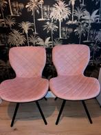 Fluwelen roze eetkamer stoelen 4 stuks, Huis en Inrichting, Ophalen, Zo goed als nieuw, Overige kleuren, Vier