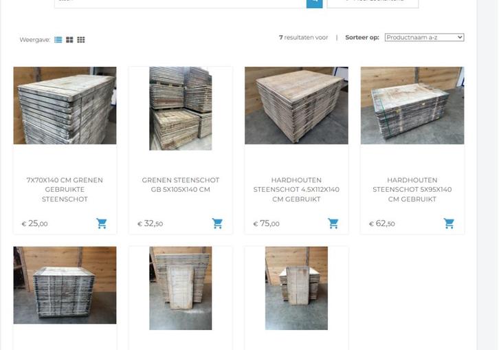 Grote voorraad steenschotten zowel hardhout en vurenhout, Doe-het-zelf en Verbouw, Hout en Planken, Gebruikt, Ophalen of Verzenden