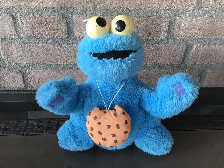Vintage cookiemonster Sesamstraat Hasbro 1985, Kinderen en Baby's, Speelgoed | Knuffels en Pluche, Zo goed als nieuw, Overige typen