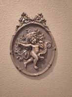 Engeltje Barok schilderijtje zilver kleur, Antiek en Kunst, Ophalen of Verzenden