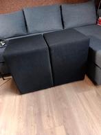 2x zwarte hocker / poef, Huis en Inrichting, Banken | Voetenbanken en Poefen, Ophalen, Gebruikt, Minder dan 50 cm
