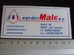 sticker van der Male venray logo kassenbouw bedrijfsruimten, Verzamelen, Verzenden, Zo goed als nieuw, Bedrijf of Vereniging