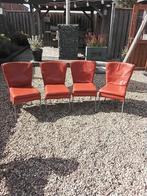 Eetkamerstoelen, Huis en Inrichting, Stoelen, Ophalen of Verzenden, Gebruikt, Metaal, Vier