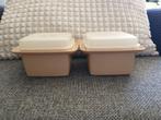 Tupperware retro bakjes beige met nat.deksel, Ophalen of Verzenden, Gebruikt, Crème, Bak of Kom
