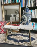 Vintage Hindeloopen kruk bijzettafel stof retro antiek, Huis en Inrichting, Krukjes, Ophalen, Gebruikt, Hout