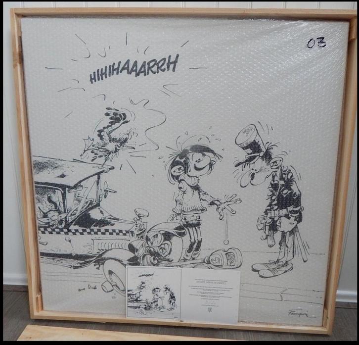 guust flater (Geëmailleerde plaat van Guust) zwart wit, Verzamelen, Stripfiguren, Zo goed als nieuw, Plaatje, Poster of Sticker