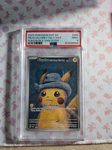 Pikachu van gogh grey felt hat psa 9!! beschikbaar voor biedingen